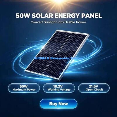 Taşınabilir 50 Watt Monocrystalline Güneş Paneli Özel Uzunluklu Kablo MC4 Güneş Fiş