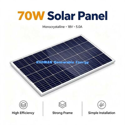 70W 182mm 30 hücreli Monokristal Güneş Paneli IP67 Bağlantı Kutusu MC4 Bağlayıcı RV Tekne Güneş Şarj cihazı