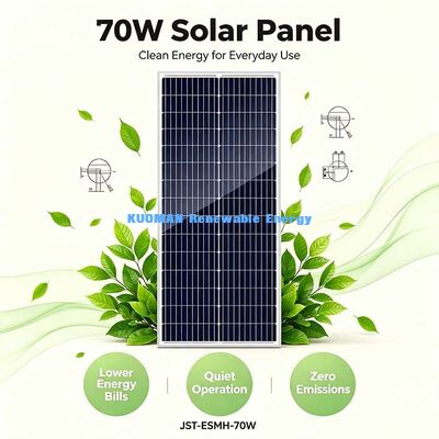 70W Monocrystalline Güneş Paneli Önceden delinmiş montaj delikleri Kolay kurulum arka bahçe kulübesine Güneş Şarj Paneli