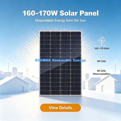 170W Yüksek Verimlilikli Mono Güneş Paneli IP67 Bağlantı Kutusu Kamp için 12V Pil Şarjı