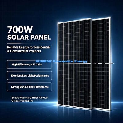 Geniş-Dönem-Aralık-40~+85°C 700W Monokristal Güneş Paneli Açık Hava PV Ekipmanı