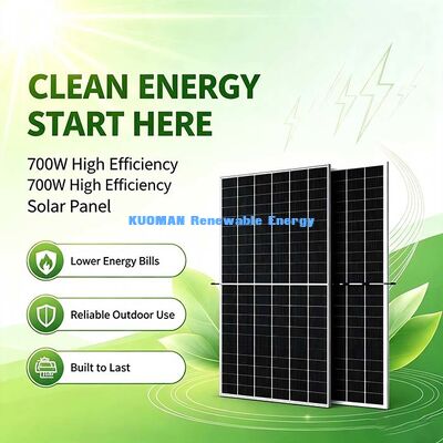 Geniş-Dönem-Aralık-40~+85°C 700W Monokristal Güneş Paneli Açık Hava PV Ekipmanı