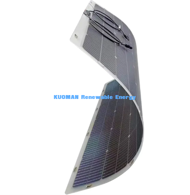 50W Kavisli Montajlı Esnek Güneş Paneli, Karbon Fiber Mikro Çatlak Önleyici Güneş Kiti Karavan ve Şebeke Dışı Güç İçin
