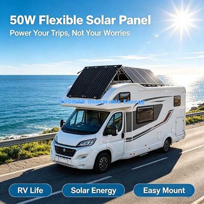50W Ultra-Işık Esnek Güneş Paneli, RV, Tekne, Kamp ve Balkon Enerjisi için Kolay Montajlı Katlanabilir Güneş Enerjisi