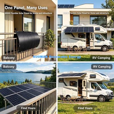 200W Anti-Yaşlanma Esnek Güneş Paneli, %23 Verimlilik RV, Yat ve Balkon Projeleri için Suya Karşılıklı Eğilebilir Güneş Kiti