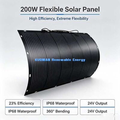 200W Anti-Yaşlanma Esnek Güneş Paneli, %23 Verimlilik RV, Yat ve Balkon Projeleri için Suya Karşılıklı Eğilebilir Güneş Kiti