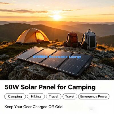 50W Suya Dayanıklı Katlanabilir Güneş Paneli, Sırt Çantası Gezileri İçin USB-C DC Şarj Cihazı