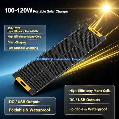 Portatif Katlanabilir 100W Güneş Şarj cihazı, Elektrik İstasyonu ve Dış Cihazlar için 19.4V Monokristalin Güneş Paneli