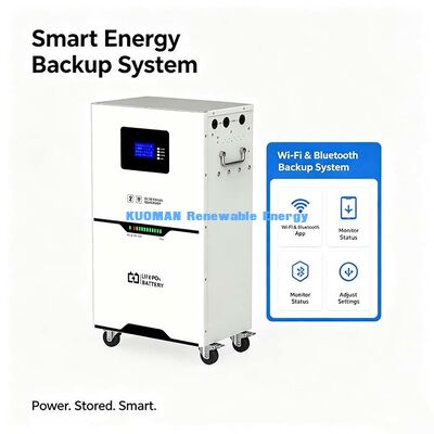 Şebeke dışı yedekleme 51.2V 100Ah LiFePO4 Pil WiFi Bluetooth izleme >98% Dönüş ve dönüş verimliliği