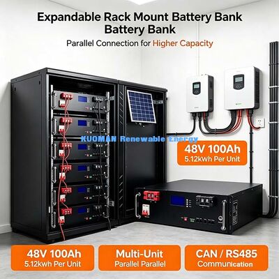 Doğrudan Rack-Mount LiFePO4 Bataryası 48V 100Ah Ticari ve Ev Güneş Dolabı Sistemi için