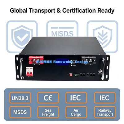 Rack-Mount LiFePO4 Bataryası 10 Yıllık Garanti Uzun vadeli ticari enerji maliyetlerini azaltır