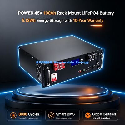 Akıllı BMS Rack-Mount LiFePO4 Bataryası Kısa devre aşırı şarj riskini önler