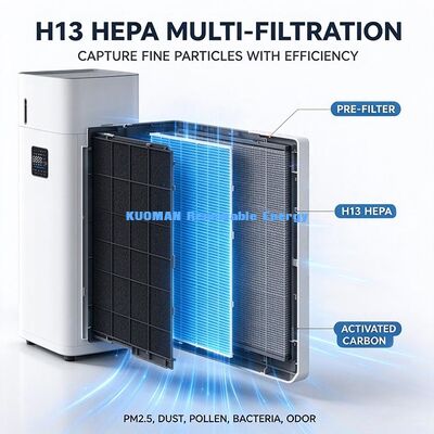 H13 HEPA Air Purifier Humidifier, Activated Carbon Filter for Secondhand Smoke and Peculiar Odor